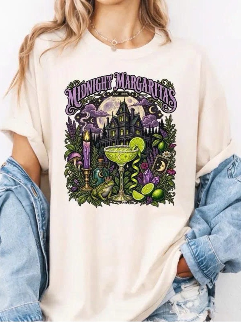 Midnight Margaritas Graphic Tee - Cream